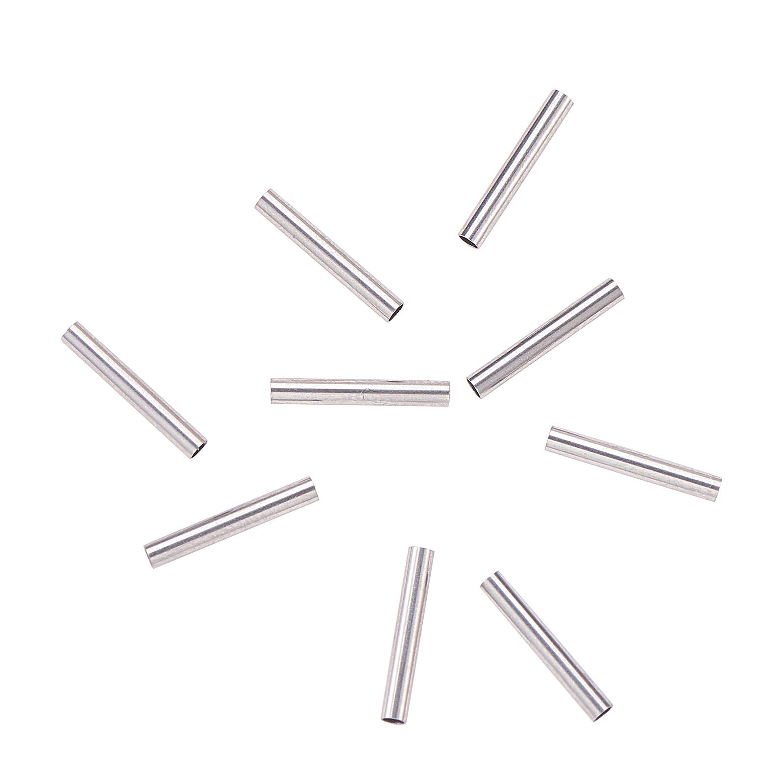 Airssory 500 Pcs 304 Stainless Steel Smooth Straight Spacer Tube Beads Connector Findings in Bulk for Macrame Jewelry Making and Craftings Project - 10x1.5mm