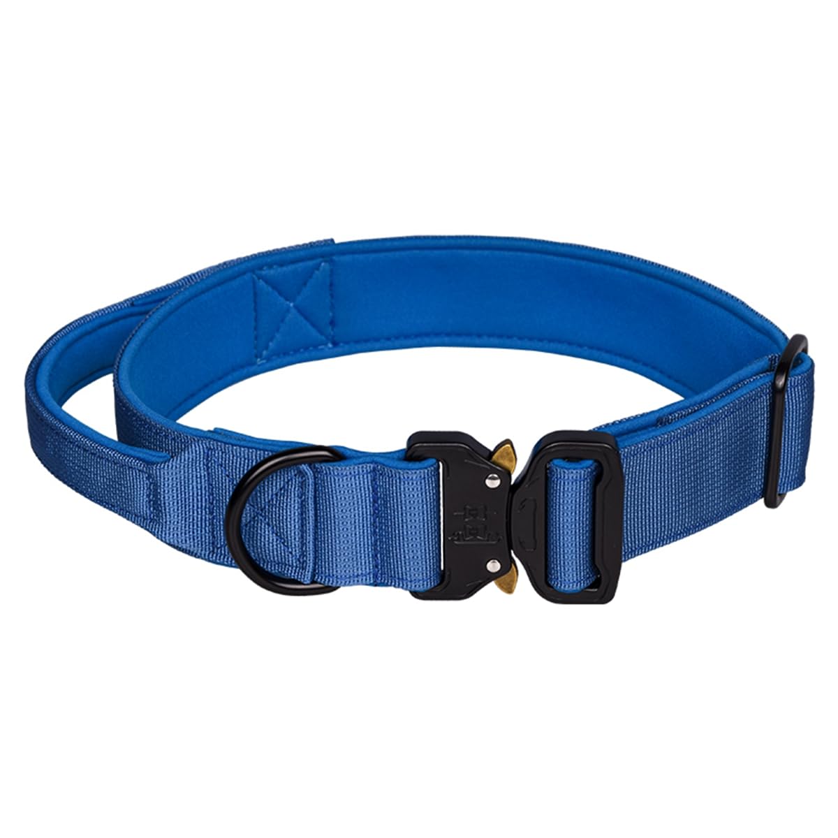 haoyueer Tactical Dog Collar, Adjustable Military Training Nylon Dog Collar with Control Handle and Heavy Metal Buckle for Medium and Large Dogs (XL, Blue)
