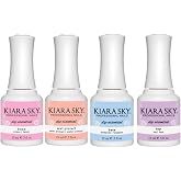 Kiara Sky Liquid Dip Essential Steps 1-4 - Includes 4 Full Size Bottles - Bond Base Seal Protect and Top for Dipping Manicures
