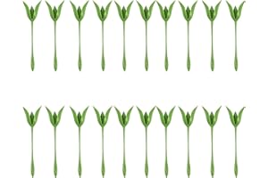 Green Stemmed Flower Napkin Holders, Set of 10/20/30 Green Stemmed Plastic Twist Flower Holders, Origami Flowers Tools, Perfe