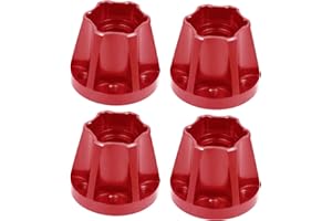 kingsea 4Pcs/Set Aluminum Alloy 12mm Hex Wheel Hub adapters Compatible with Axial Scx10 Trx4 1/10 RC Crawler 1.9inch 2.2inch Wheel Rim (Red, 18mm)…