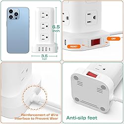Tower Surge Protector Power Strip with 12 Outlets 4
