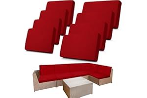 Newwiee 8 Pcs Stretch Patio Outdoor Cushion Covers Replacement for 4 Backrests and 4 Patio Cushions Covers, Waterproof Couch Sofa Slipcover Furniture Protector, Thin Fabric Breathable(Wine Red)