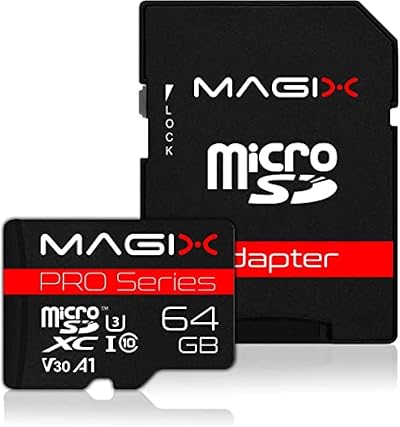 Magix 64GB microSD Card Class 10 U3 V30, 95MB/s Read Speed, PRO Series, SD