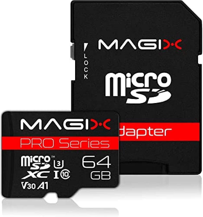 Magix 64GB microSD Card Class 10 U3 V30, 95MB/s Read Speed, PRO Series, SD