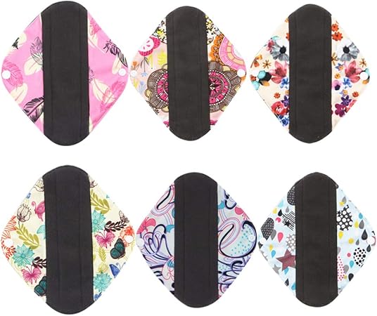 Amazon Exceart 再利用可能な生理用ナプキン6ピース竹綿洗える月経パッドかわいいウサギの耳通気性生理用ナプキン女性の女の子 Exceart タンポン