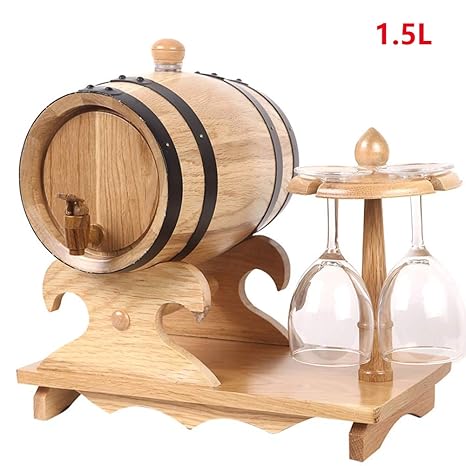 Amazon Com 1 5l Wine Barrel Wood Oak Timber Wine Barrel Dispenser
