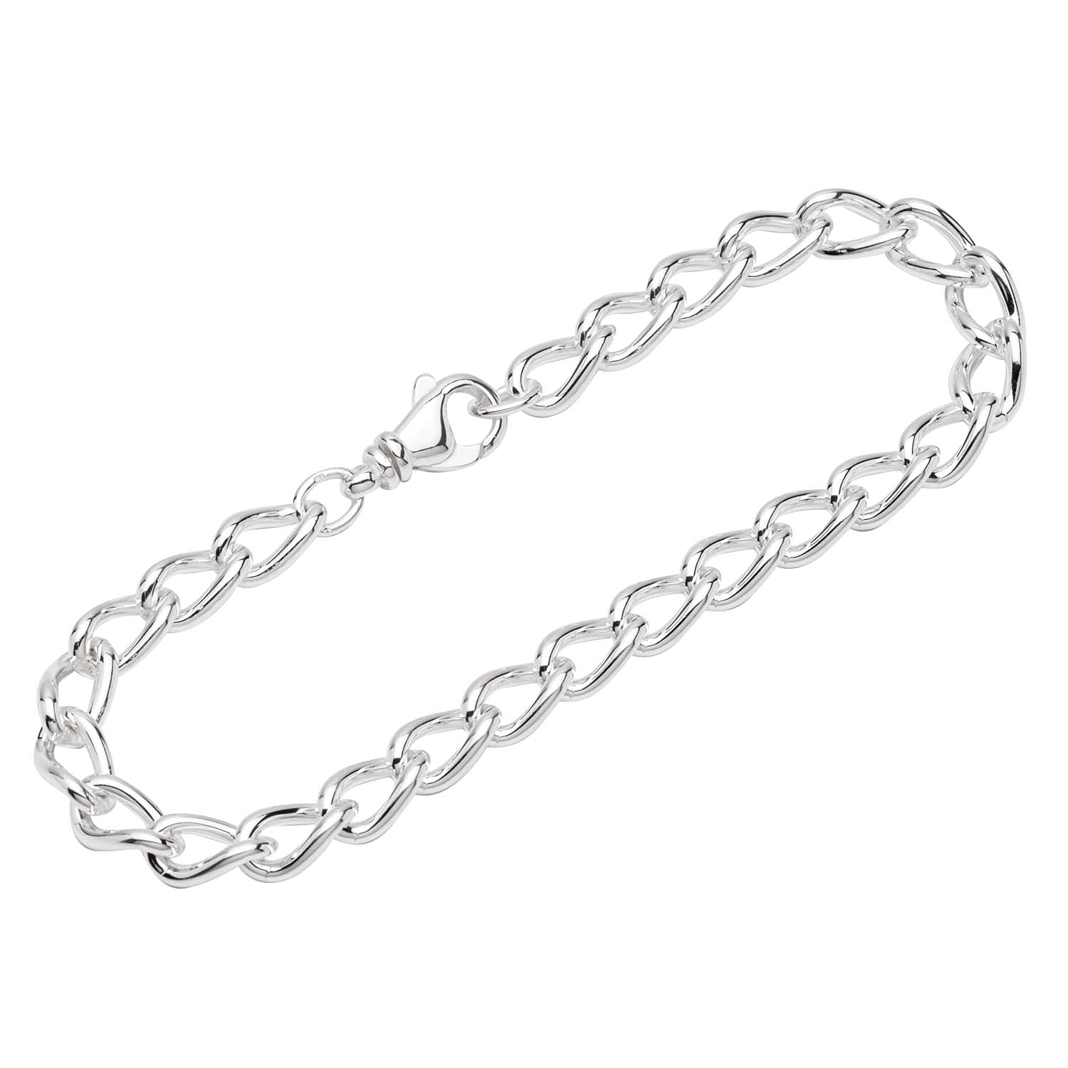 NKlaus bracelet 925 Sterling Silver 23,5cm long curb chain round men bracelet chain exquisite 12256