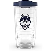 Tervis Classic Tritan 16oz Classic Tumbler with Travel Lid | UConn Huskies - Primary Logo | Made in America, BPA/PFAS Free, Keeps Drinks Hot or Cold