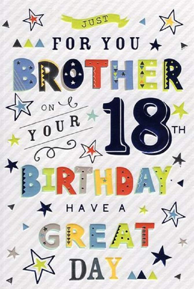 Brother Happy 18th Birthday Card - Blue Balloons