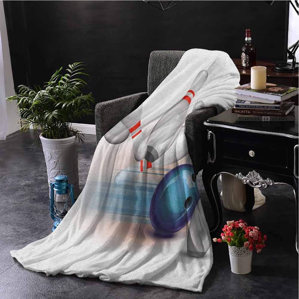 Blankets Throws Stevenhome Bowling Party Blanket For Sofa Couch Bed Player Silhouettes Throwing Ball With Big Color Splatters Activity Fun Theme Lightweight Thermal Blankets Multicolor Plush Throw Blanket 40x60 Inch Home