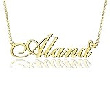 Alana Heart Name Necklace 18k Gold Plated Stainless