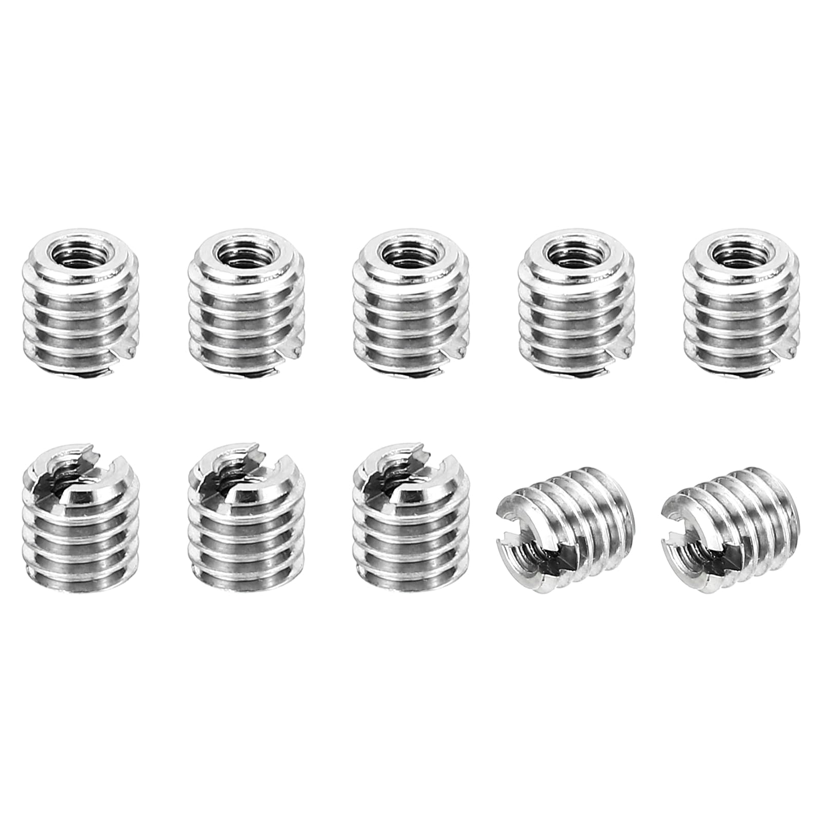 PATIKIL Thread Adapters Sleeve Reducing Nut, 10 Pcs M4*0.7 Male to M2*0.4 Female Repairing Insert Nut Screw Reducer Conversion Stainless Steel Fastener 4mm