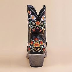 Hbeylia Cowboy Boots For Women Vintage Embroidery