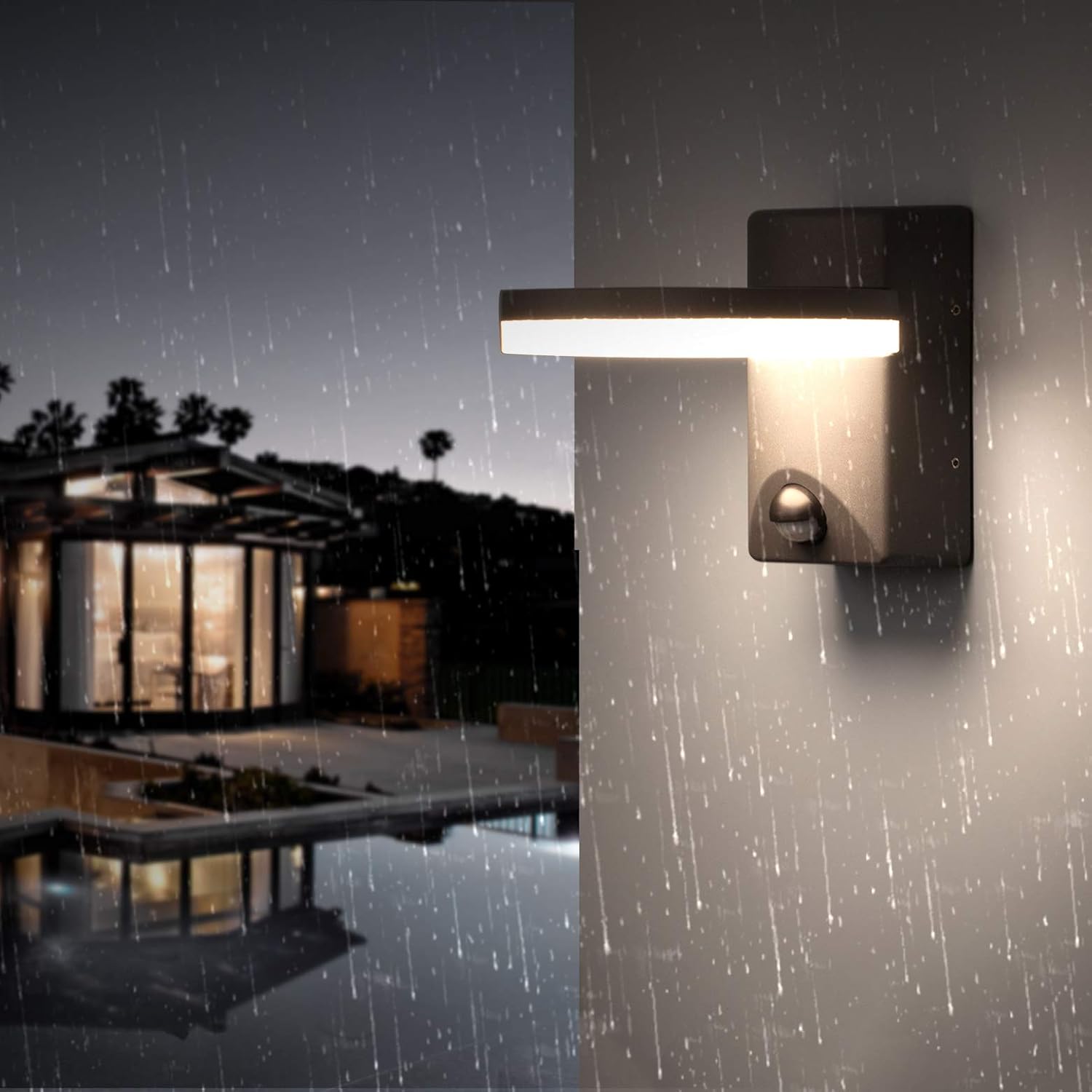 Super Saturday FLORNIA Outdoor LED Wall Light With Motion Sensor