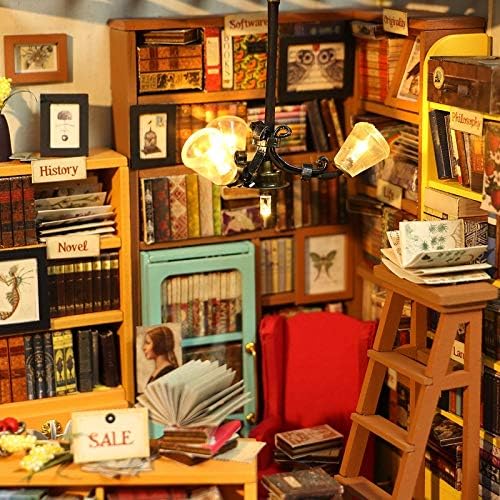 Rolife DIY Dollhouse Wooden Craft Kits Women Toy Adults Teens Handmade Model Assemble Work, Book Store, Sam's Study - Image 4