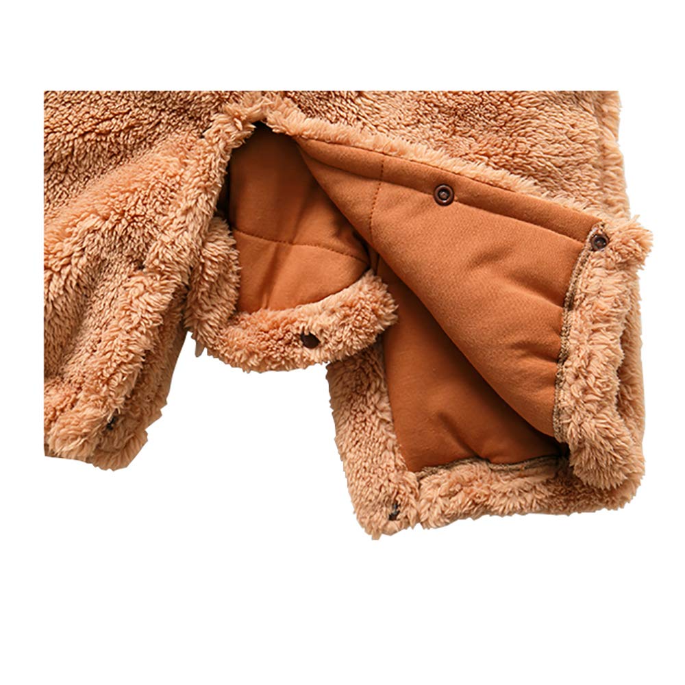 mikistory Infant Romper Newborn Unisex Costume for Baby Newborn Outfit Hoodie Winter Baby Outfits Bodysuits Brown Bear 7-10Months