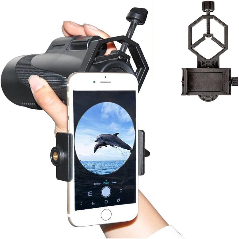 Universal Cellphone Telescope Adapter Mount, Work With Binocular Monocular Spotting Scope Microscope for iPhone Samsung HTC LG Xiaomi Huawei etc