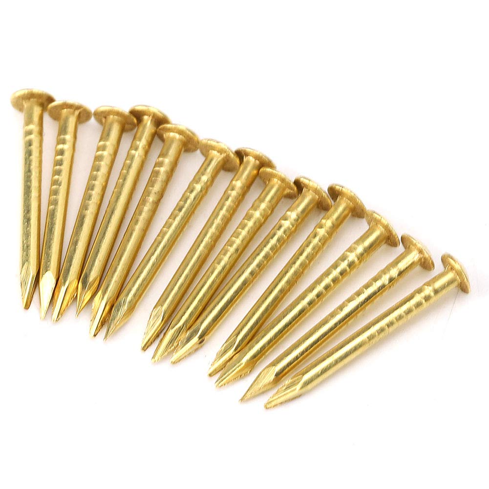 Copper Nails Round Head + Panel Pins 100Pcs + Furniture Hardware Accessories + 10mm/15mm/18mm/22mm for Carpenters, Woodworkers, and DIY Enthusiasts (18mm Long)