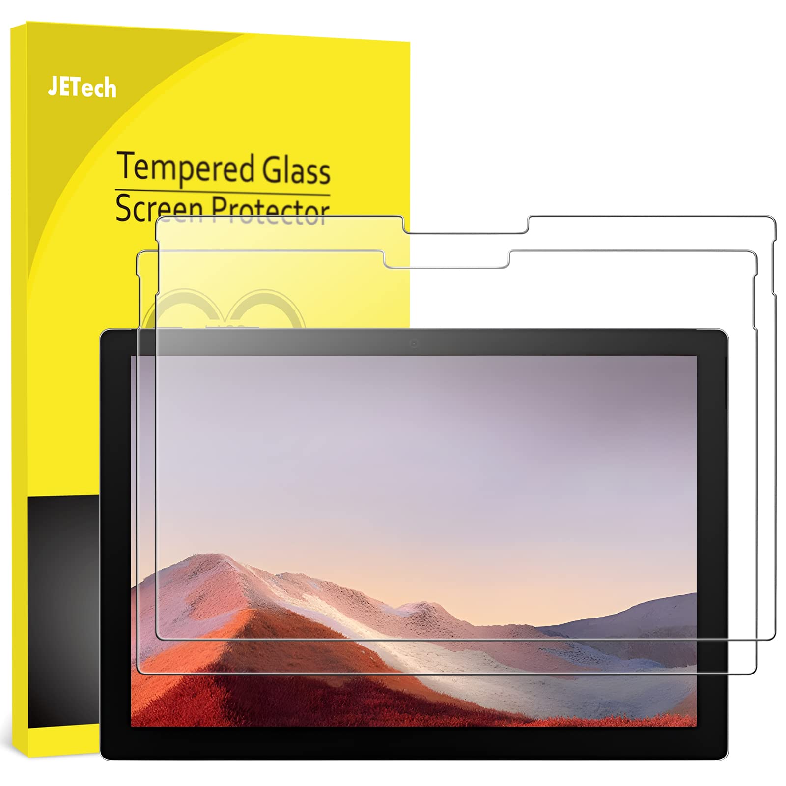JETech Screen Protector for Surface Pro 7 Plus/Surface Pro 7 12.3-Inch, 9H Tempered Glass Film, Support Surface Pen, HD Clear, 2-Pack — image 1