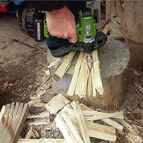 JWCN Bohrspitze für Bohrmaschinen mit dreieckigem Schaft Schnelle Holzspaltung Ländliches Holzbrecherwerkzeug Holzspitzenbohrer 42 mm Industriebohrer Uptodate – Bild 4