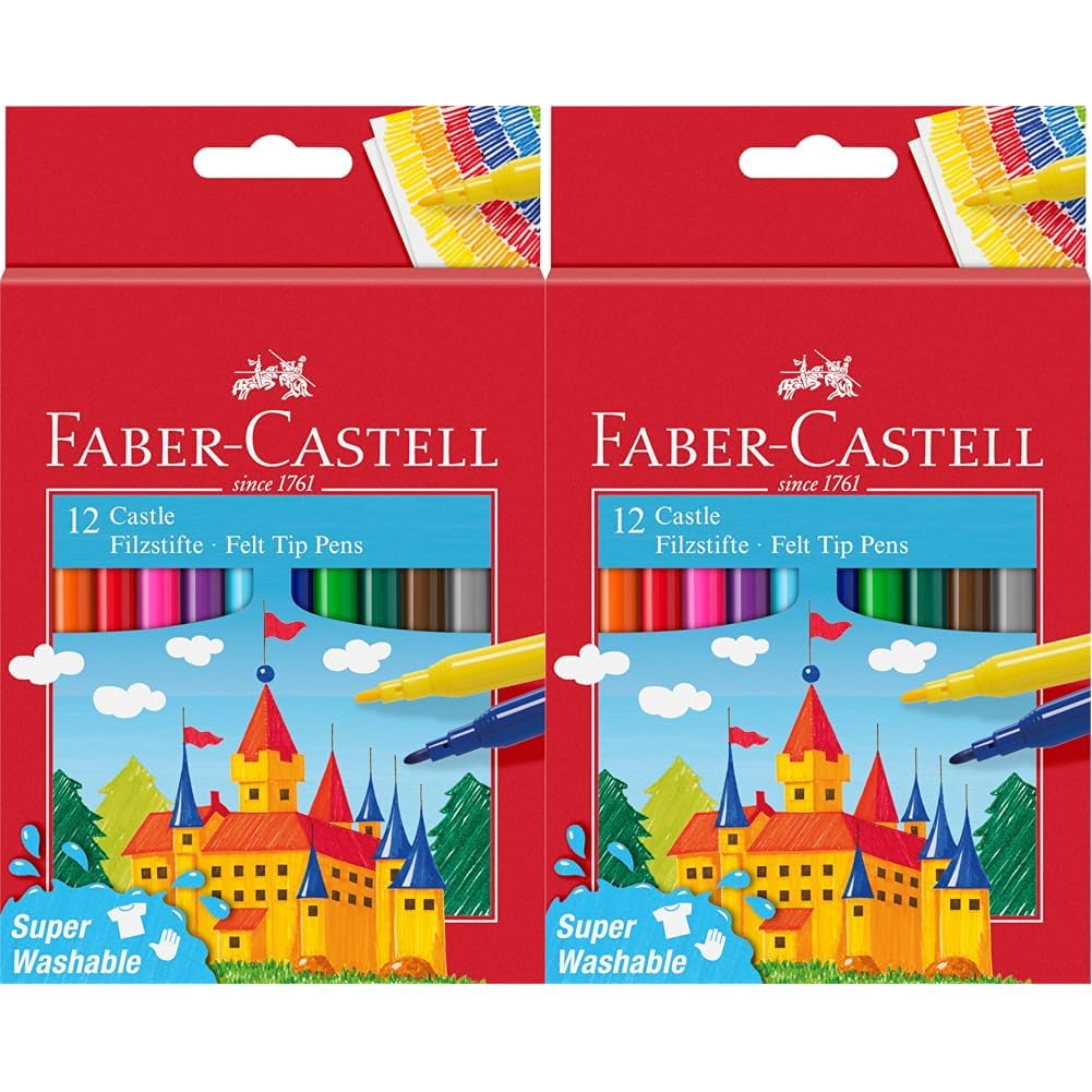 Faber-Castell Castle 554201 Felt Tip Pen 12 Cardboard Case (Pack of 2)