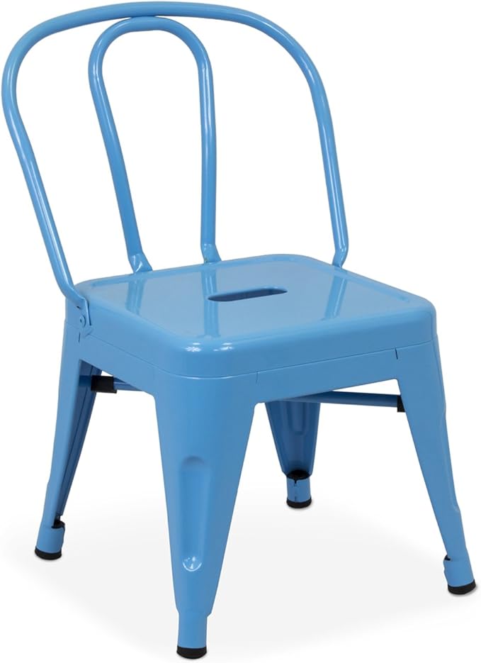 Vaukura Silla Tolix Kids Silla Industrial Metálica Brillo Infantil