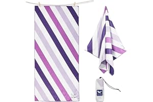 Whale Flotilla Large Quick Dry Beach Towel (30"x60"), Microfiber Sand-Free Beach Towels, Super Absorbent Compact Pool Travel Accessories, Purple