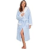 HEARTNICE Plush Long Hooded Robes for Women, Soft Fluffy Womens Fleece Robe Thicker Warm Bathrobes