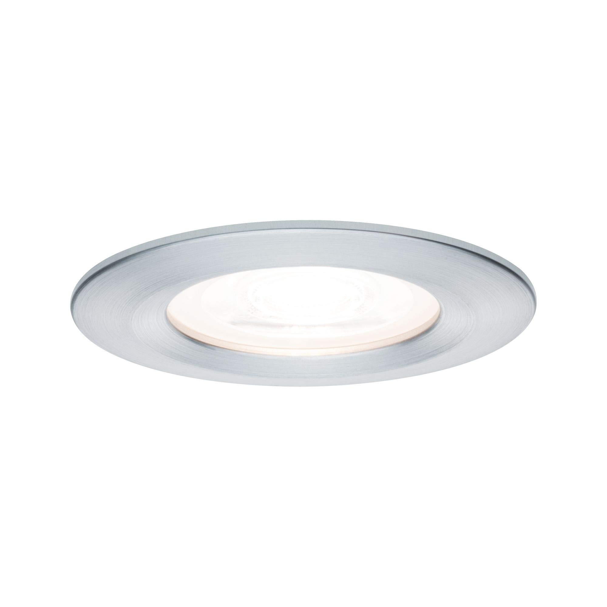 Paulmann Nova 93632 Recessed Spotlight Round Aluminium Without Bulb 35 W GU10 Recessed Ceiling Spotlight Recessed Light Aluminium Twisted