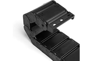 Aweking 25 x 77mm (Inner H x W) R55 Enclosed Type Drag Chain Cable Wire Carrier Protection Chain 39.3inch/1M for 3D Printer and CNC Router Mill,Black Plastic Nylon