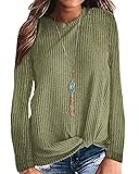 MISFAY Womens Casual Top Long Sleeve Cute Twist