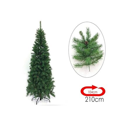 Albero Di Natale Modello Cervino Con Pigne Colore Verde 210 Cm