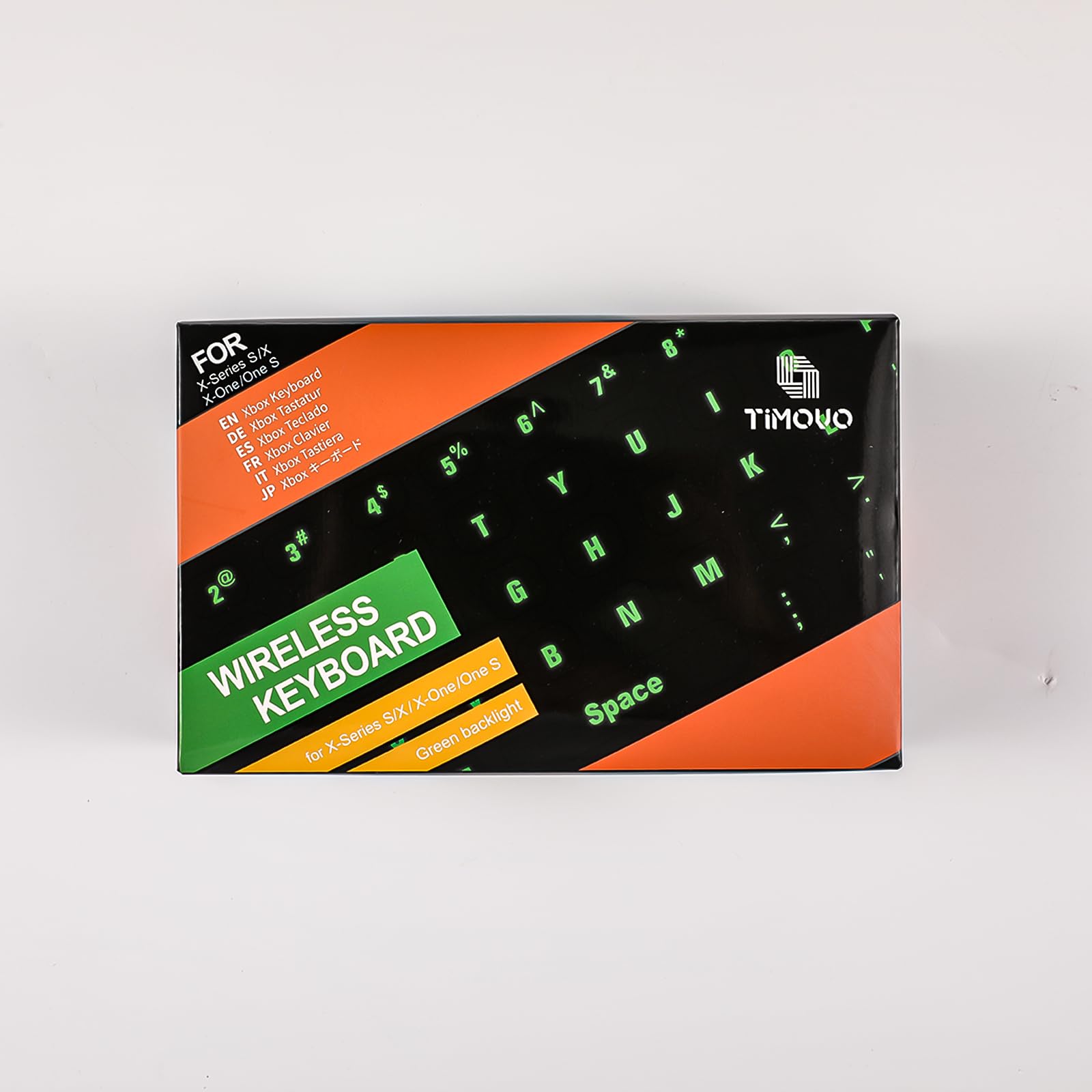 TiMOVO Green Backlight Keyboard for Xbox One, Xbox Series X/S,Wireless Chatpad Message KeyPad with Headset & Audio Jack,Mini Game Keyboard Fit Xbox One/One S/One Elite/2, 2.4G Receiver Included, Black