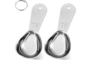 Lucky Plus 18/8 Stainless Steel Coffee Scoop, Measuring Spoons Measurer 2 Tablespoons 30ml Pack of 2