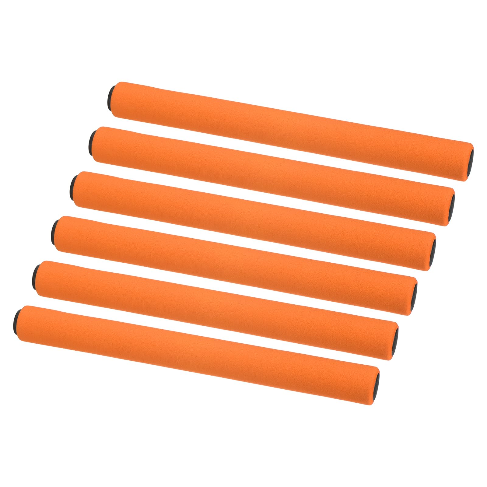 M METERXITY 6 Pack Relay Track Baton - Stainless Steel Hollow Tube with Sponge Cover, Apply to Team Building/Relay Races/Athletics Sports Game (Orange)