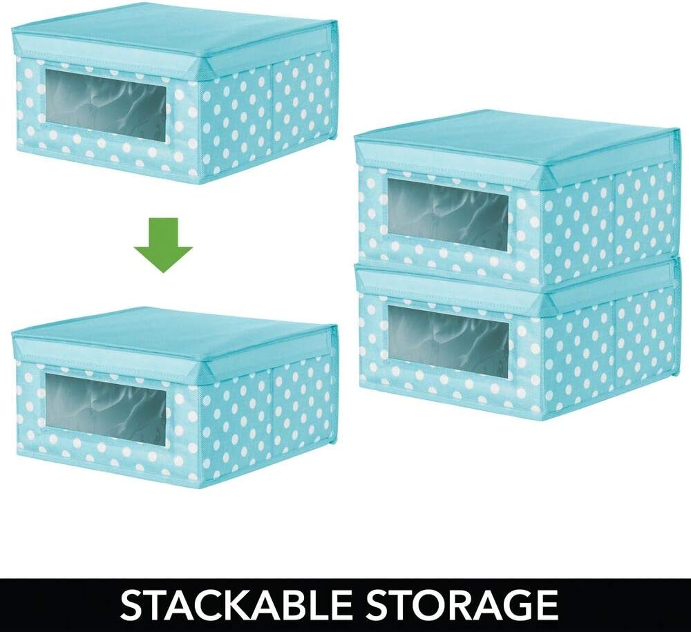 mDesign Juego de 6 Cajas organizadoras de Tela Organizador de armarios