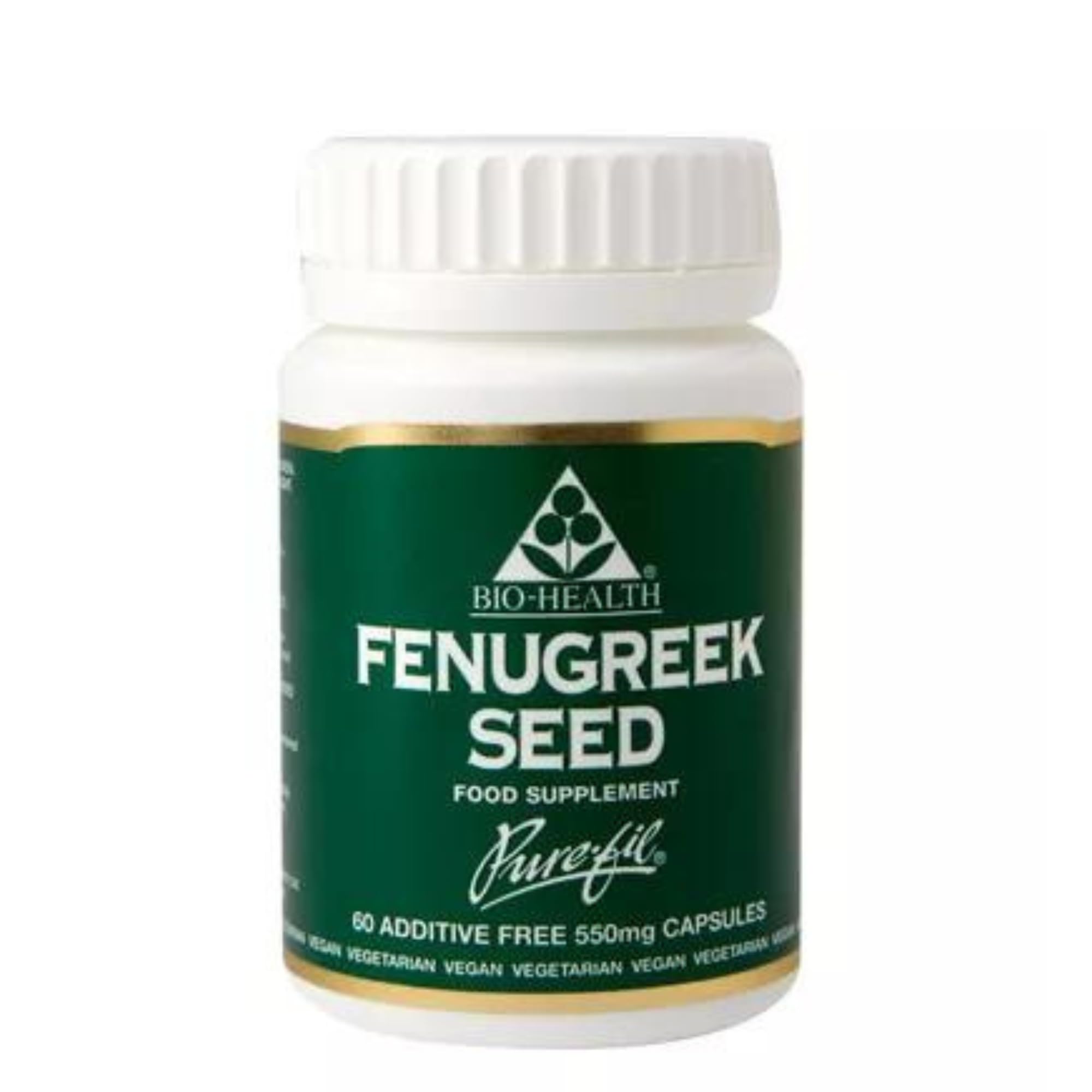 Bio-Health Fenugreek Seed 550mg Herbal Food Supplement for General Health, Suppports Normal Blood Sugar Levels and Cholesterol, Additive Free, 60 Capsules