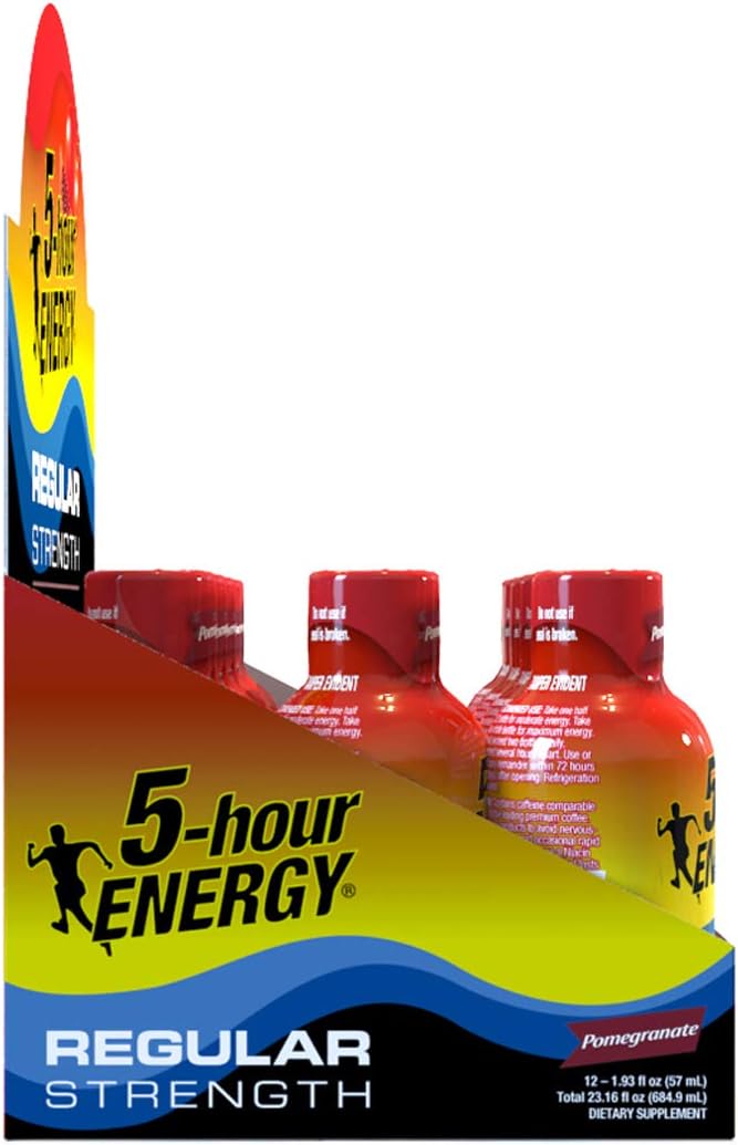 5-hour ENERGY Shot, Regular Strength Pomegranate, 1.93 Ounce, 24 Count: Health & Personal Care