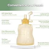 haakaa Pouch Reusable Baby Food Pouch 4oz 2 Pack Yellow view 4