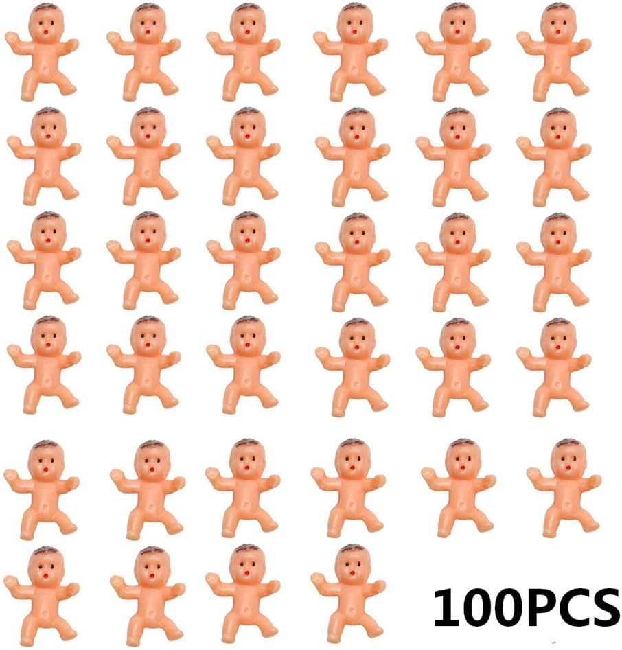 Yevison 100pcs 1 Inch Mini Plastic Baby Bath Toys, Favor Supplies for Baby Shower and Ice Cube Game Durable and Useful