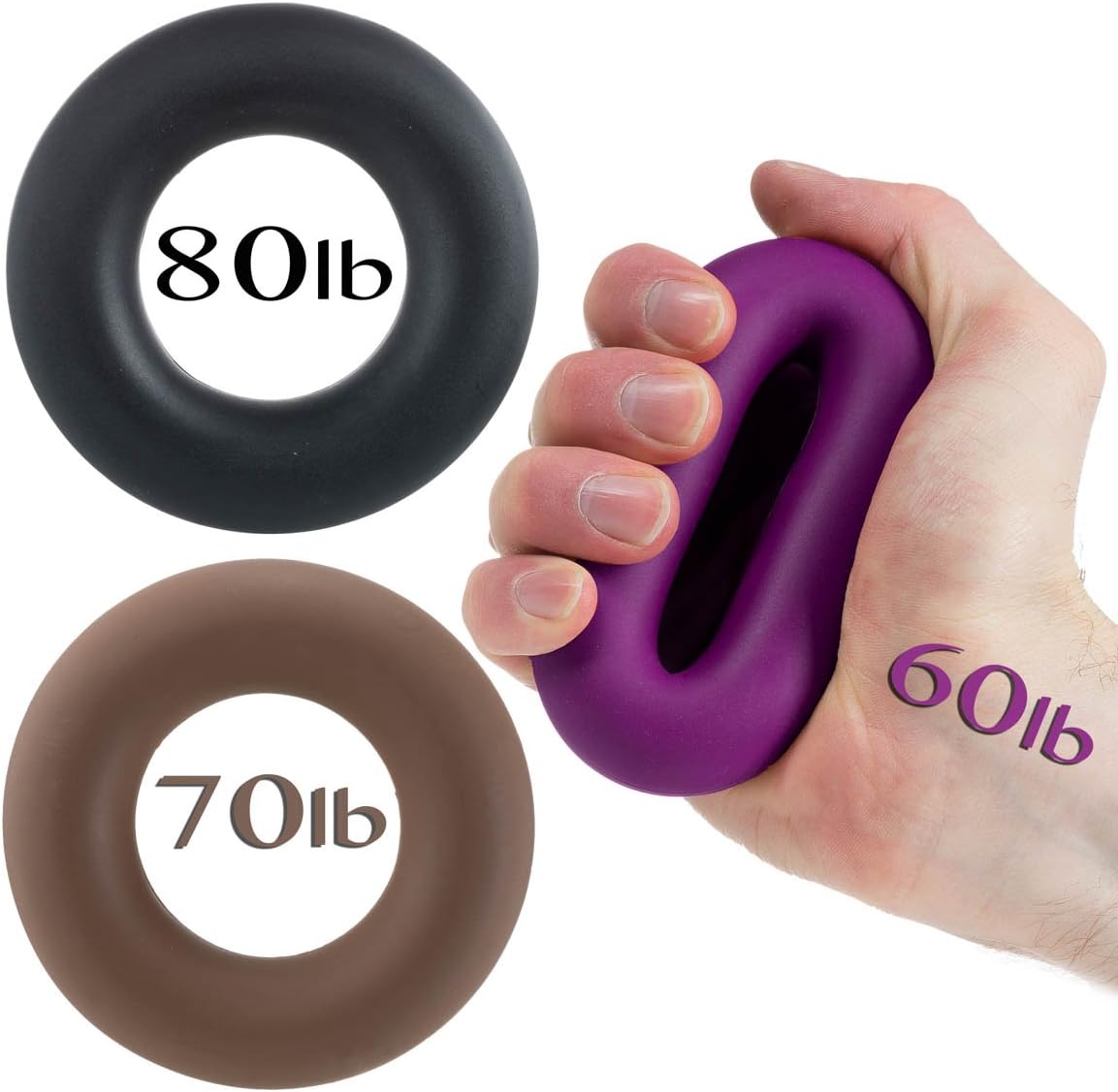 Iron Crush Hand Grip A Hand & Forearm Exerciser and Strengthener - Set of 3 Level Resistance - 2 Year Warranty - Extension, Crushing & Pinch Grip Training Solution - Best Grips on The Market!