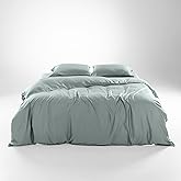 Olive + Crate Tencel Eucalyptus Cooling Duvet Cover Set- Hypoallergenic, Lyocell Tencel Duvet Cover - Soft, Temperature Regulating with Hidden Button Closure & Corner Ties - King Size [Eucalyptus]