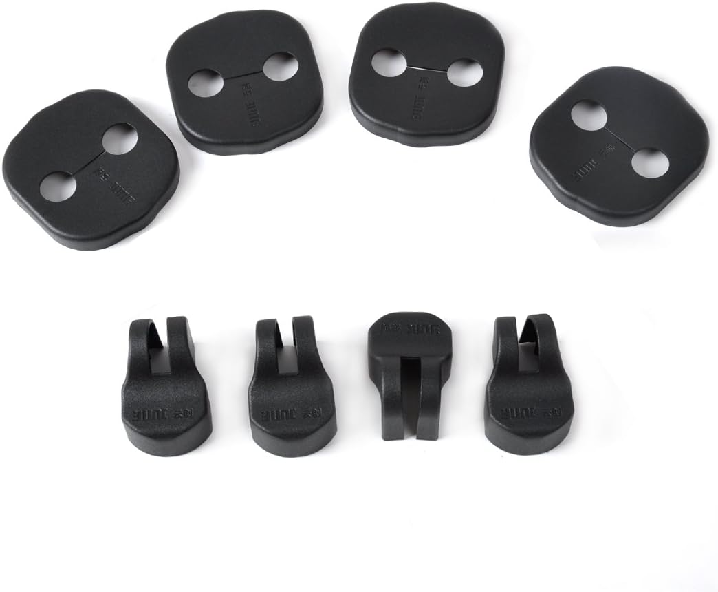 Eastar Car Waterproof Dustproof 4Pcs Car Door Striker Cover Lock Protector + 4Pcs Door Check Arm Protection Cover