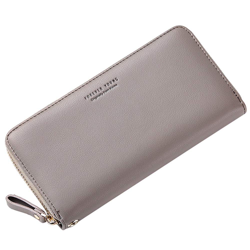 PU Leather Wallet for Women Long Purse with Multiple Card Slots and Card Holders Phone Pocket