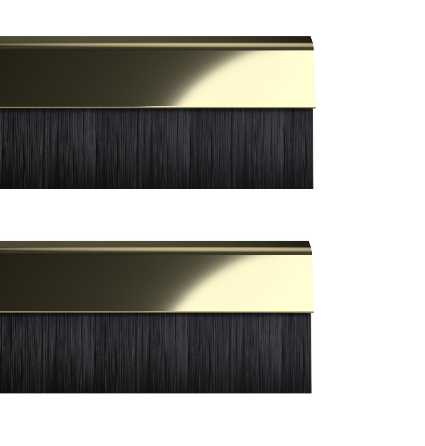 STORMGUARD 02AM0010838G BDS Cover Clip Bottom of The Door Brush Draught Seal, Gold, 838 mm, Set of 2 Piece