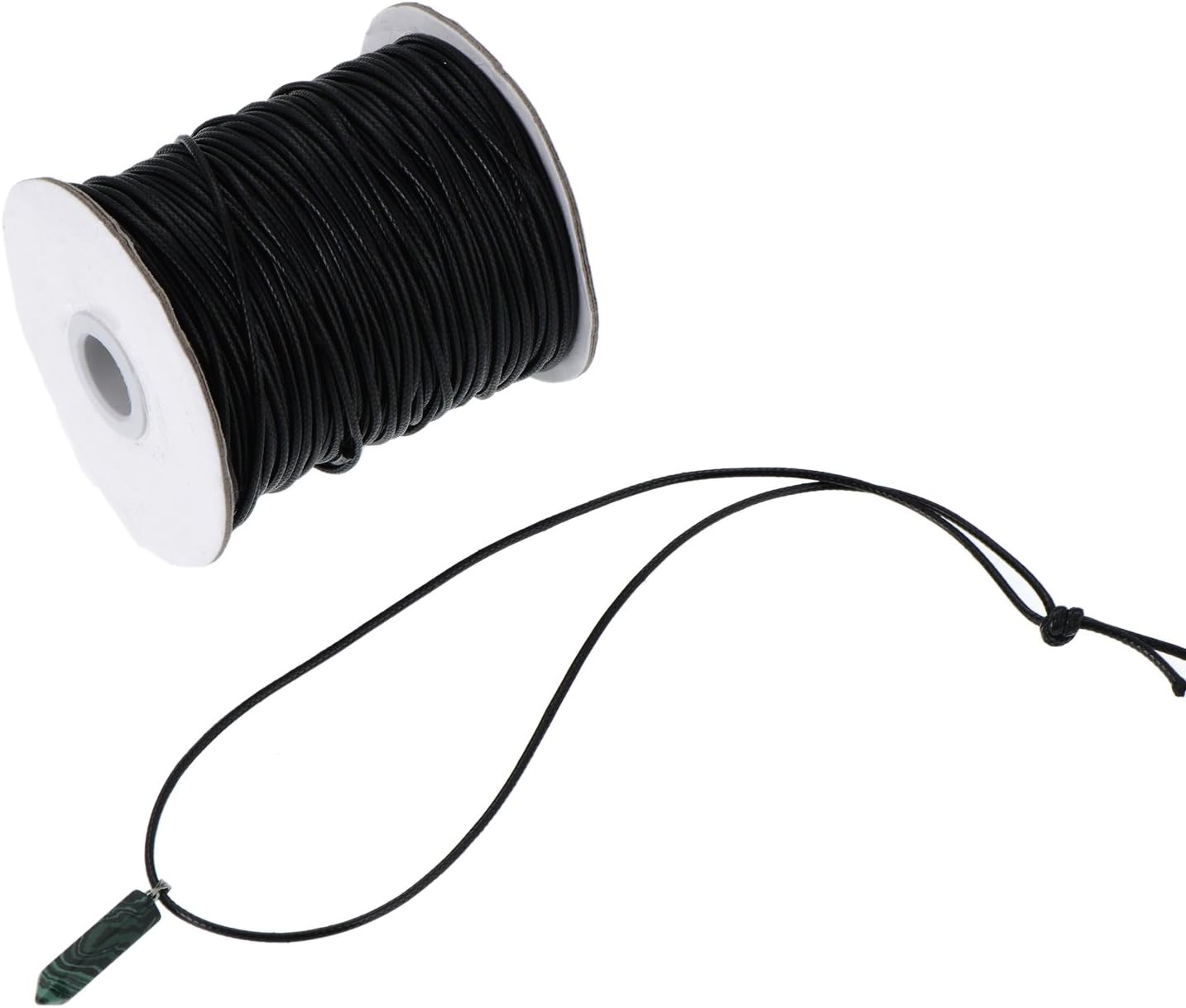 Waxed Cord Imitation Leather Thread Braided Waxed String, Black (80 Meters, 2 mm Diameter) - Image 4