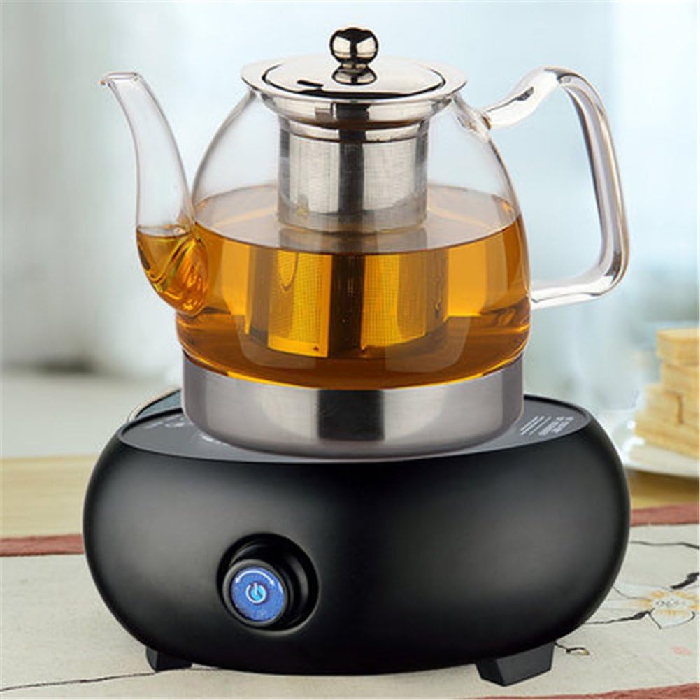 Glass Teapot,1200ml Heatresistant Stainless Steel Filter Teapot for