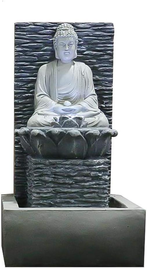 A Buddha Fountain,waterfall With Led Light,zen Water Feature Decoration