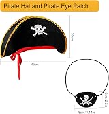 Jc.upin Pirate Hat Eye Patch Costume Set Kids Boys Girls Adults Caribbean view 3